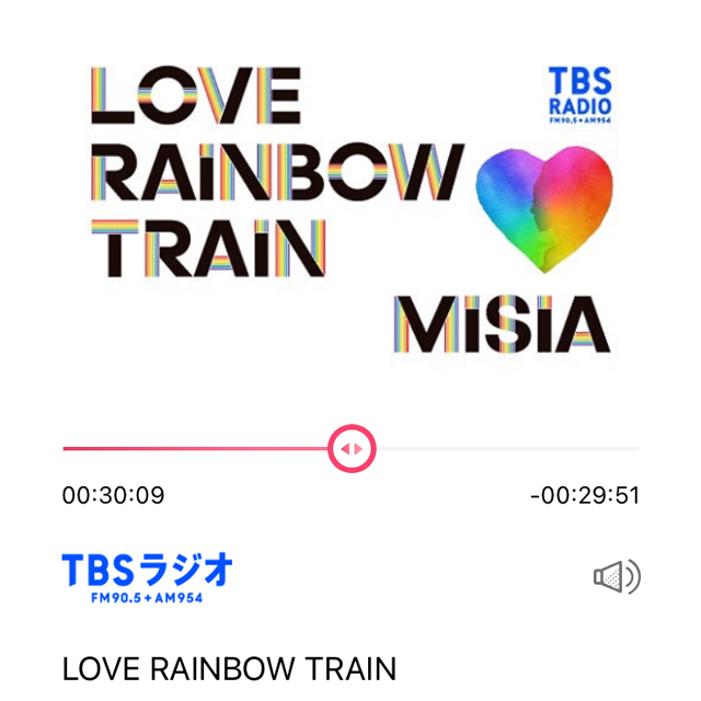 LOVE RAINBOW TRAIN」 選曲コーナーに出演 ナビゲーター　MISIA